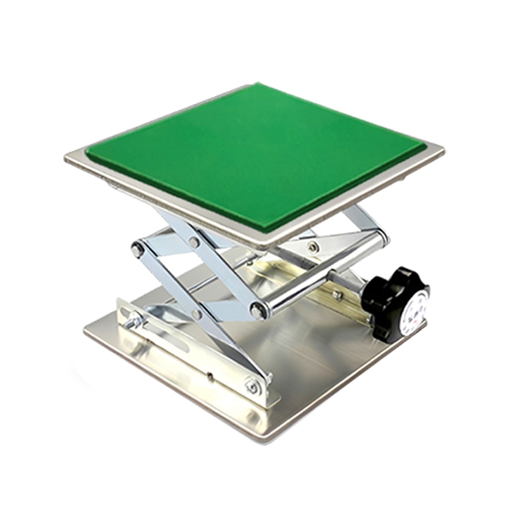 Stainless Steel Scissor Lab Jack with Full Square Anti-Slip Rubber Mat