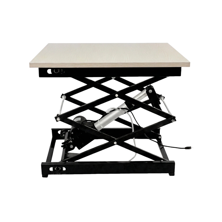 600x500mm Single Motor Double Scissors Lift Table with Wooden Top