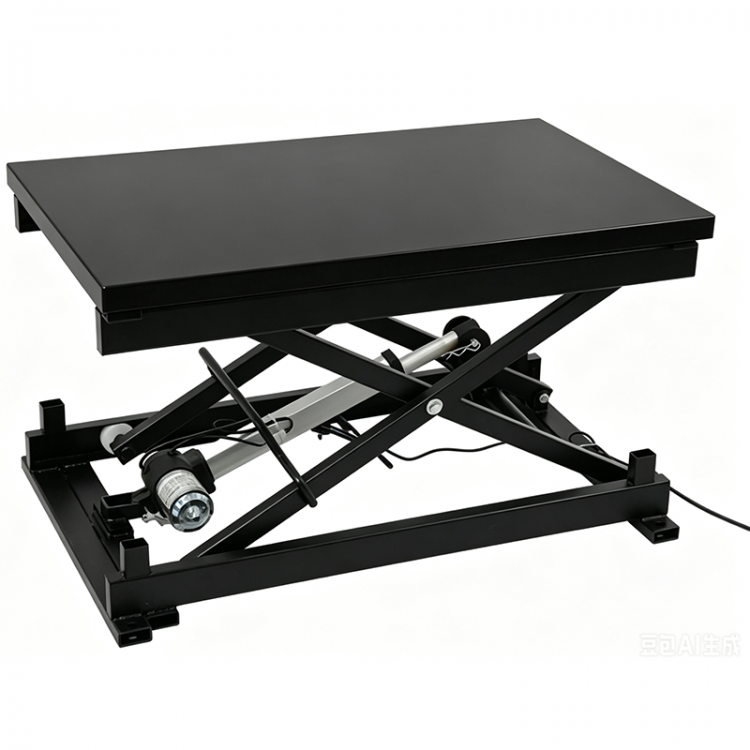 750x550mm Rear-Mounted Motor Scissor Lift Table with Steel Top