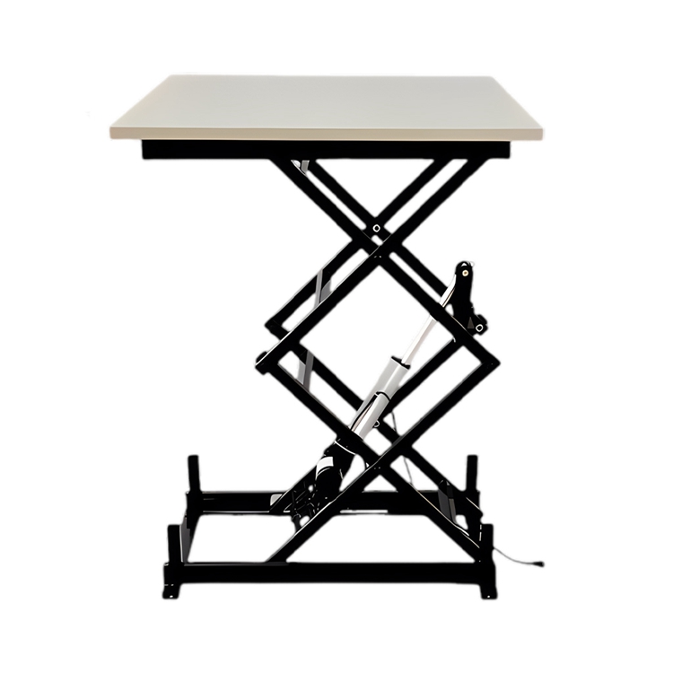 800x570mm Single Motor Double Scissors Lift Table with Wooden Top