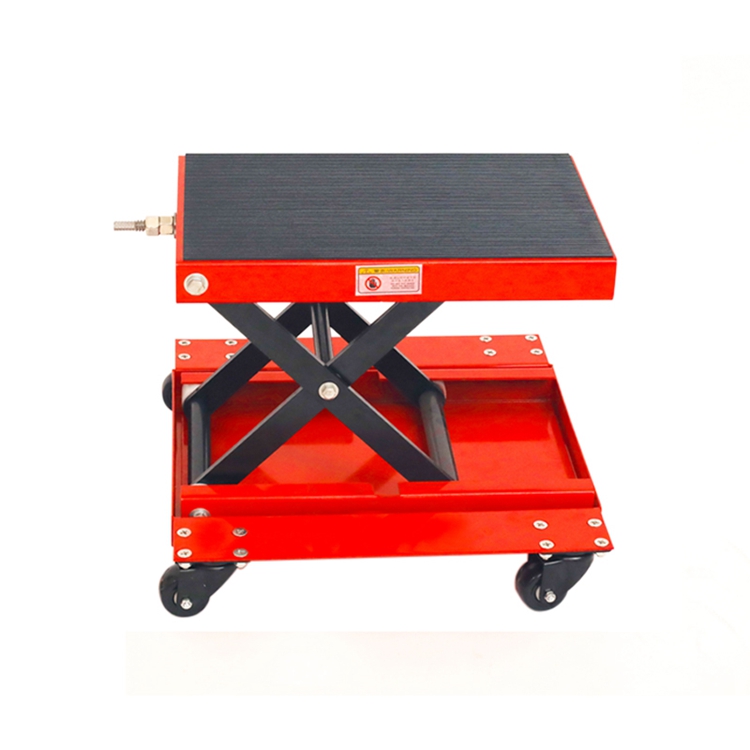 Motorcycle Scissor Lift Stand with Tray & Wheels (Casters)