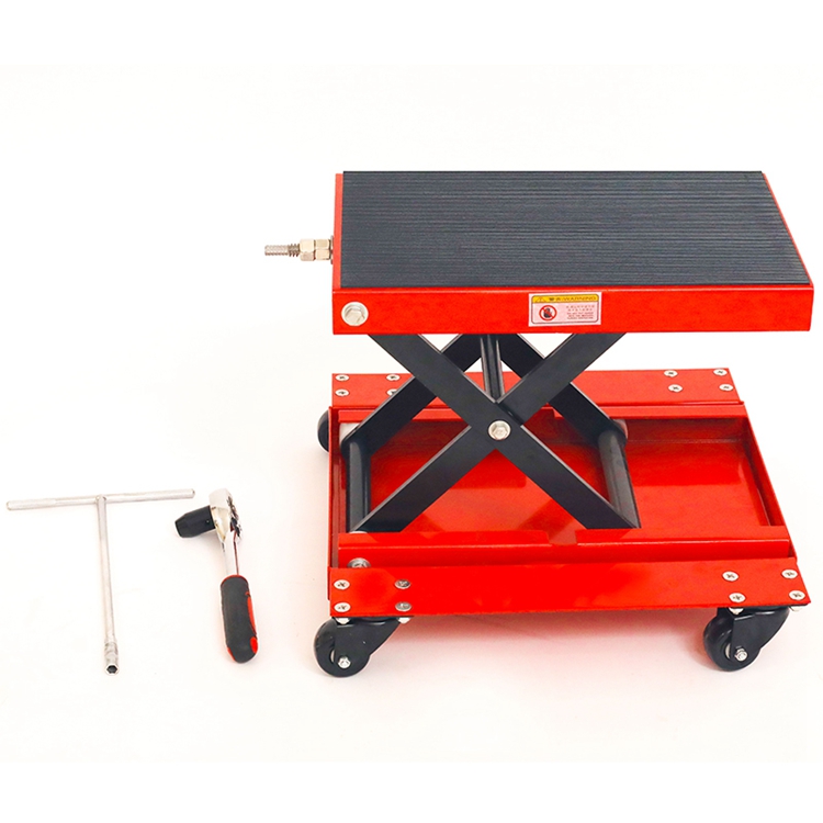 Full Kit Motorcycle Scissor Lift Stand with Wheels & Wrench
