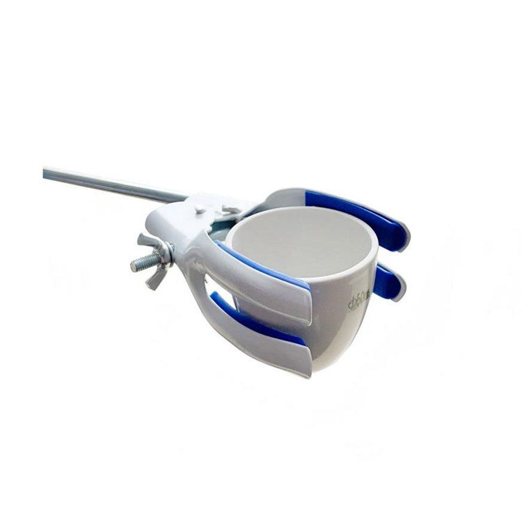 White Coated 3-Prong Universal Clamp with Blue Sleeves (Large)
